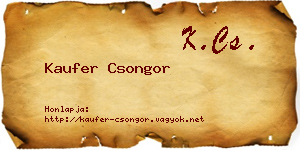 Kaufer Csongor névjegykártya